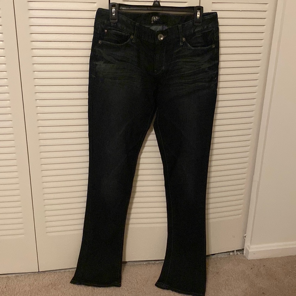 Dark, women’s boot cut Jeans from Express.